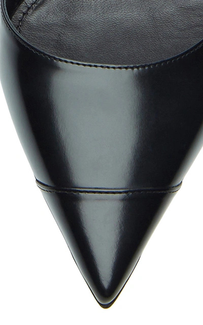 Shop Prada Women's Canvas-trimmed Leather Pumps In Black,neutral