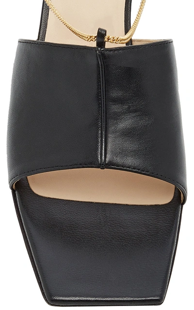Shop Wandler Isa Embellished Leather Sandals In Black
