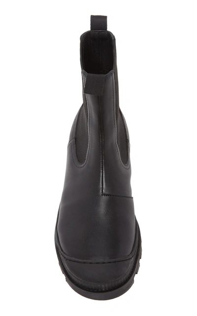Shop Loewe Rubber-paneled Leather Chelsea Boots In Black