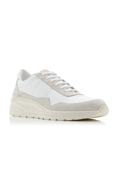 Shop Common Projects Women's Cross Trainer Leather And Suede Sneakers In White