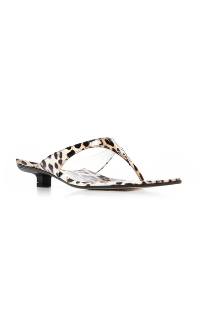 Shop By Far Jack Leopard-print Leather Sandals In Multi