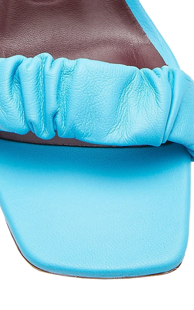 Shop Staud Frankie Ruched Sandals In Blue