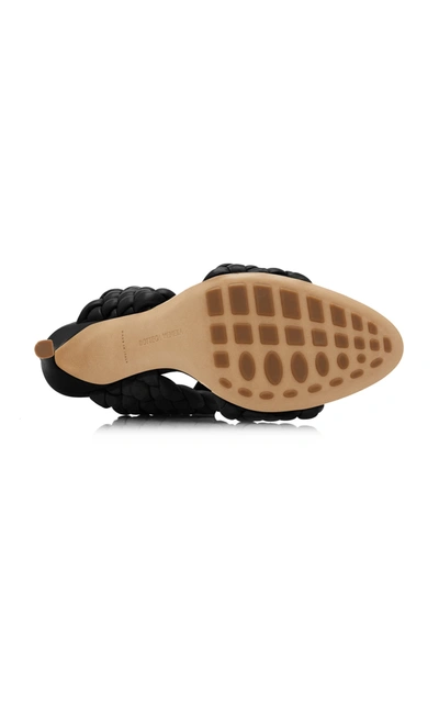 Bottega Veneta Leather Intreccio Open Top Mules 8cm In Black