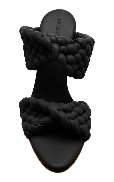 Bottega Veneta Leather Intreccio Open Top Mules 8cm In Black
