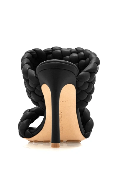 Bottega Veneta Leather Intreccio Open Top Mules 8cm In Black