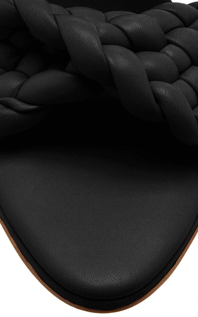 Bottega Veneta Leather Intreccio Open Top Mules 8cm In Black