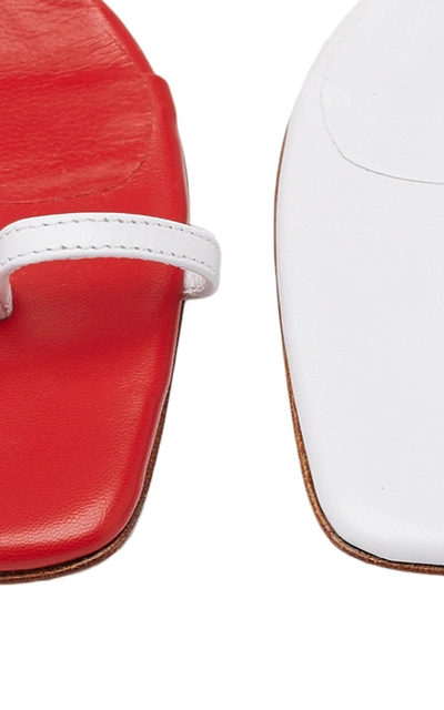 Shop Christopher Esber Fuyao Mismatched Leather Sandals In Red