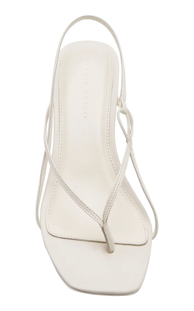 Shop Studio Amelia Leather Slingback Sandals In White