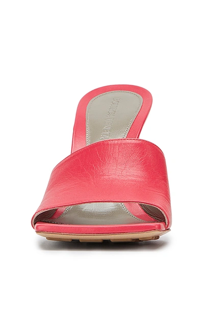 Shop Bottega Veneta Stretch Leather Slide Sandals In Red