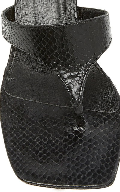 Shop Cult Gaia Vicky Tie-detailed Snake-effect Leather Sandals In Black