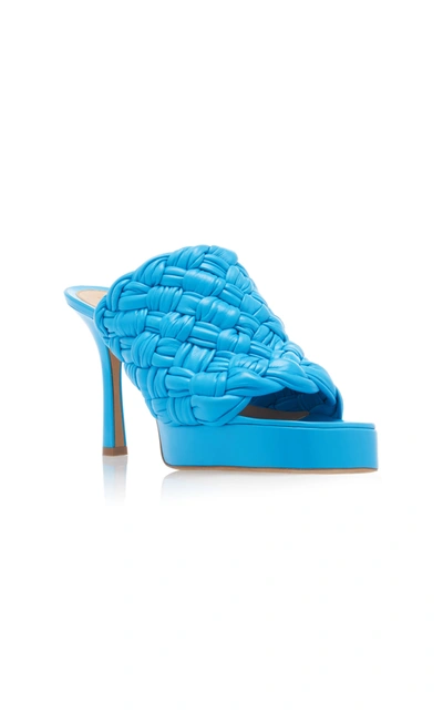 Shop Bottega Veneta Women's The Board Platform Sandals In Black,blue