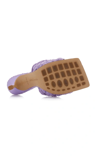 Shop Bottega Veneta Stretch Raffia Sandals In Purple