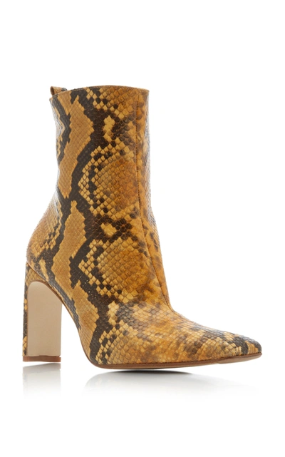 Shop Miista Women's Marcelle Snake-effect Leather Boots In Yellow