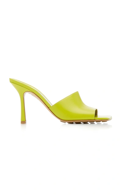 Shop Bottega Veneta Stretch Leather Slide Sandals In Green