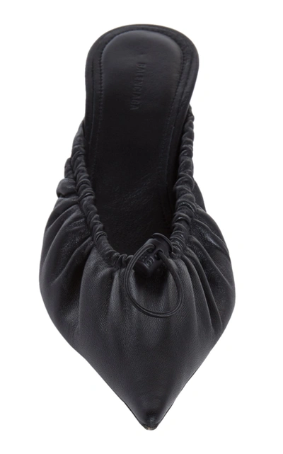 Shop Balenciaga Women's Scrunch Knife Leather Mules In Black