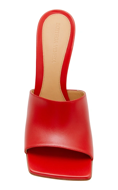 Shop Bottega Veneta Stretch Leather Slide Sandals In Red