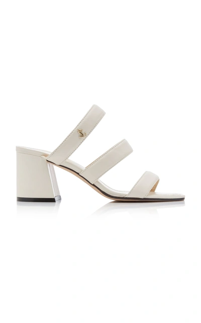 Shop Jimmy Choo Auna Leather Sandals In Ivory