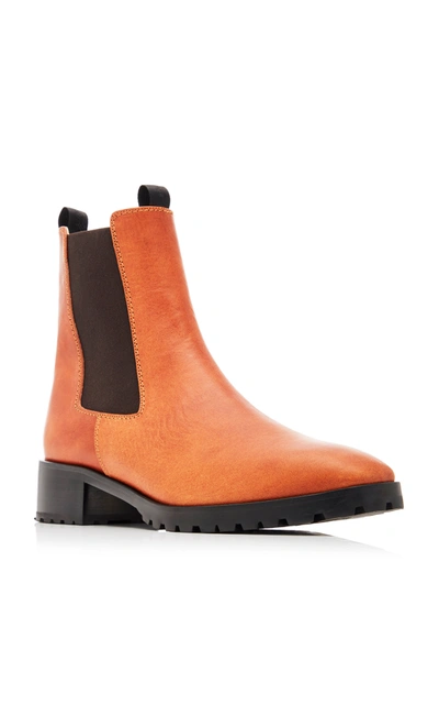 Shop Aeyde Karlo Leather Chelsea Boots In Brown