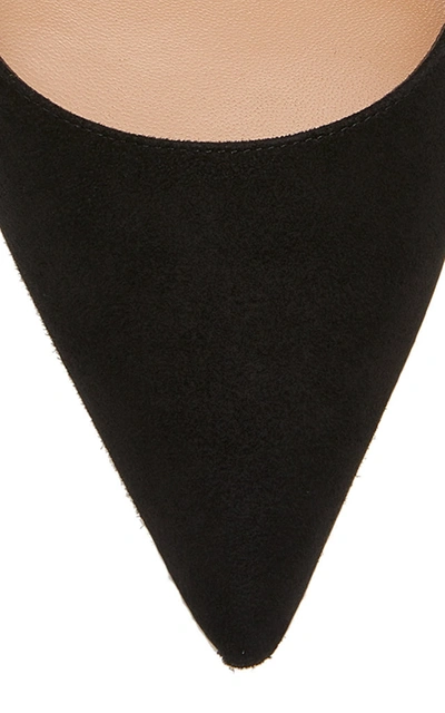 Shop Aquazzura Women's Bow Tie Cutout Embellished Suede Pumps In Black