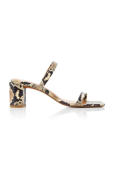 Shop By Far Tanya Snake-effect Leather Sandals In Animal