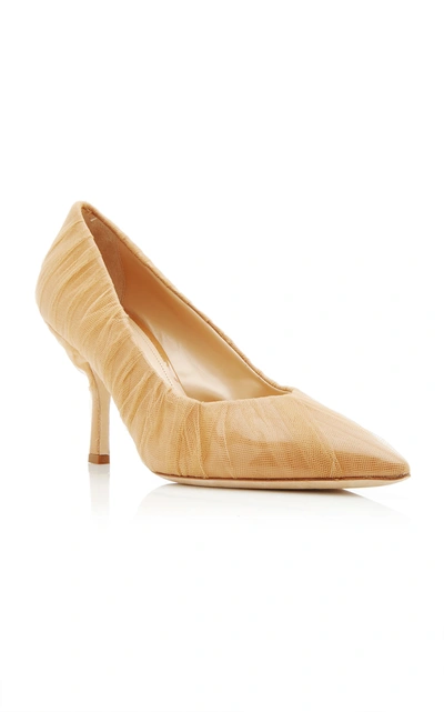 Shop Midnight 00 Leather Tulle Pumps In Neutral