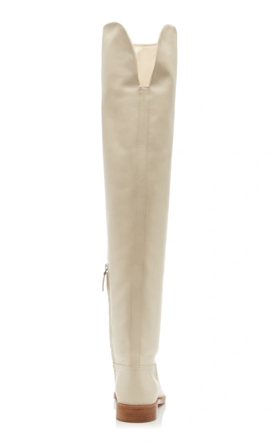 Shop Brock Collection Women's Leather Over-the-knee Boots In White