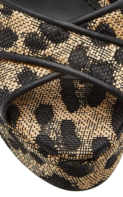 Shop Dolce & Gabbana Leopard-print Leather And Raffia Platform Sandals In Animal