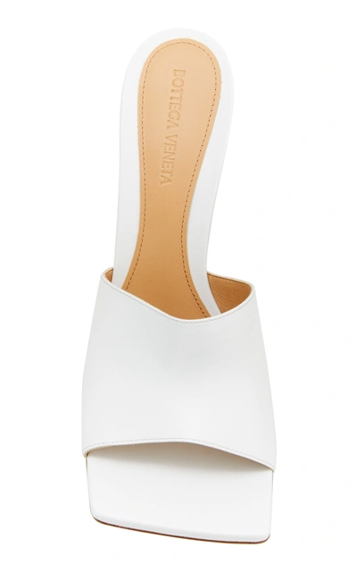 Bottega Veneta Rubber Sole Leather Stretch Mule Sandal Optic White In White