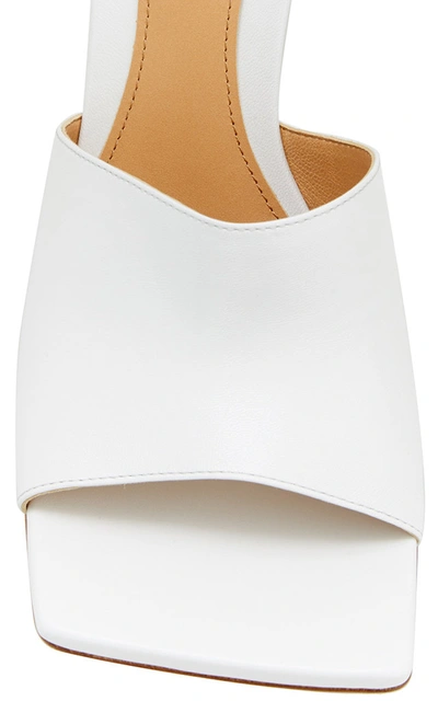 Bottega Veneta Rubber Sole Leather Stretch Mule Sandal Optic White In White