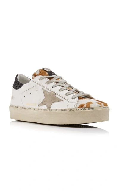 Shop Golden Goose Hi-star Low-top Leather Sneakers In White