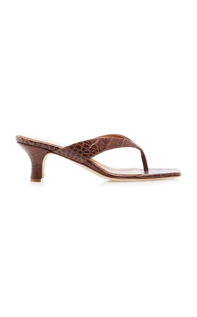 Shop Paris Texas Croc-effect Leather Sandals In Brown
