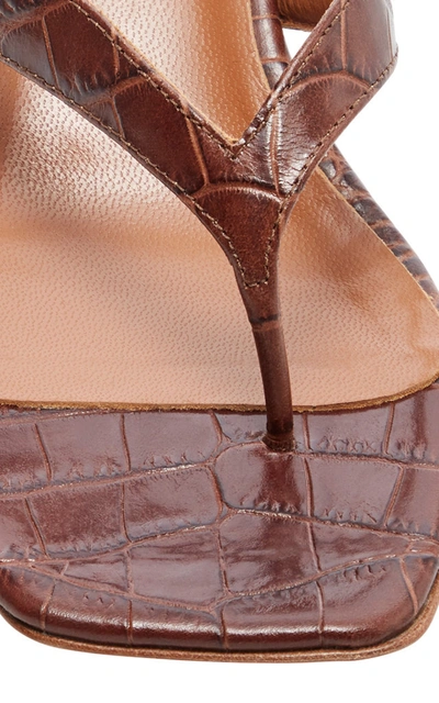 Shop Paris Texas Croc-effect Leather Sandals In Brown