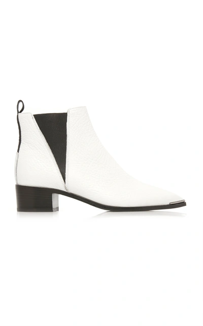 Shop Acne Studios Women's Jensen Grained Leather Chelsea Boots In White
