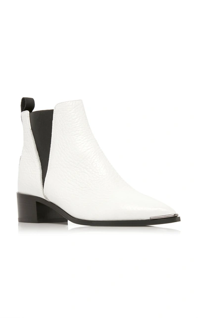 Shop Acne Studios Women's Jensen Grained Leather Chelsea Boots In White