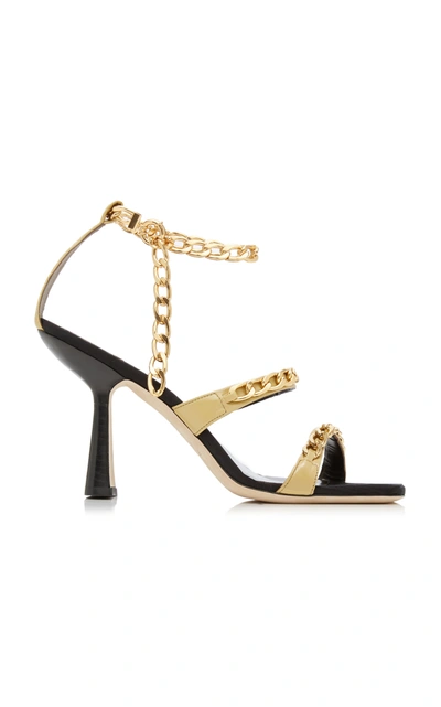 Shop By Far Gina Embellished Leather Sandals In Yellow