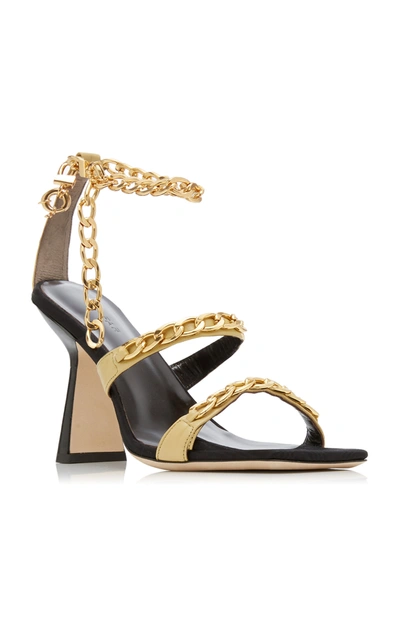 Shop By Far Gina Embellished Leather Sandals In Yellow