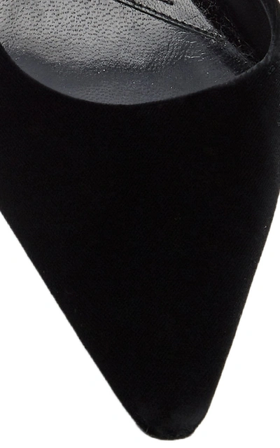 Shop Alexander Wang Women's Grace Logo-detailed Velvet Pumps In Black