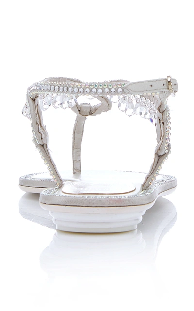 Shop René Caovilla Exclusive Crystal-embellished Sandal In Silver