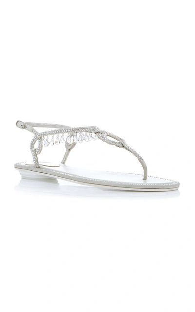 Shop René Caovilla Exclusive Crystal-embellished Sandal In Silver