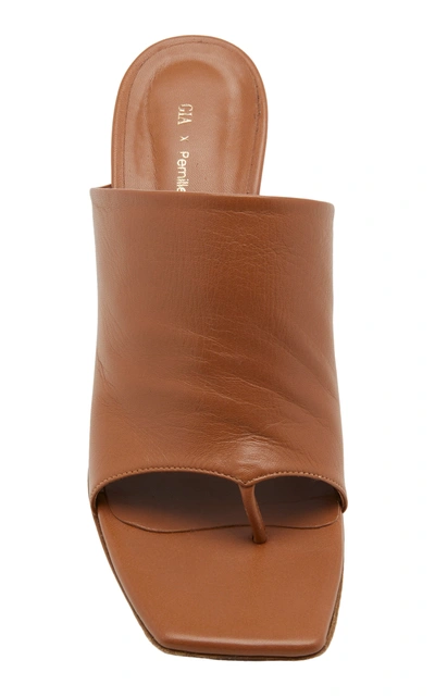 Shop Gia X Pernille Teisbaek Women's Leather Sandals In White,tan