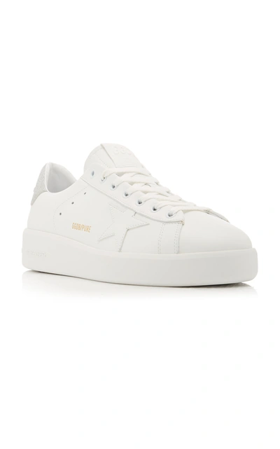 Shop Golden Goose Women's Purestar Leather Low-top Sneakers In White