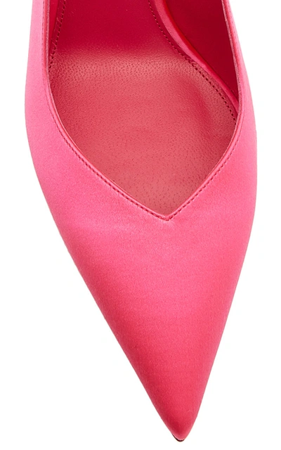 Shop Attico Women's Venus Lace-up Satin Pumps In Pink