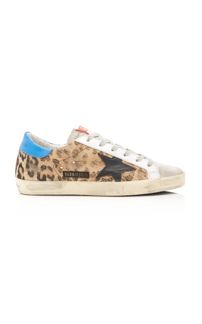 Shop Golden Goose Superstar Distressed Printed Calf Hair And Leather Sneakers In Animal