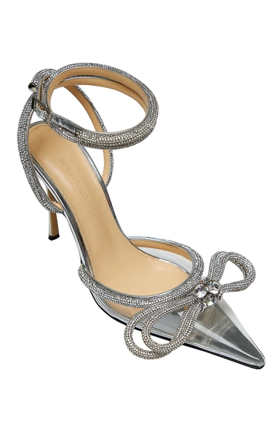 Shop Mach & Mach Women's Double Bow Crystal-embellished Pvc Pumps In Silver