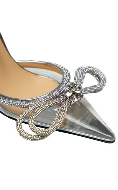 Shop Mach & Mach Women's Double Bow Crystal-embellished Pvc Pumps In Silver