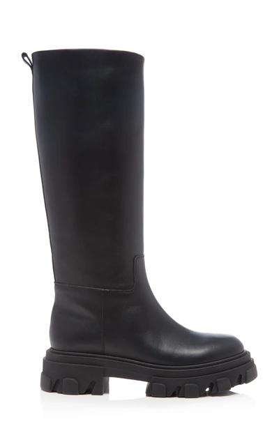 Shop Gia X Pernille Teisbaek Women's Tubular Leather Knee Boots In Black