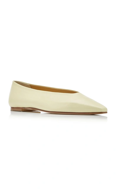 Shop Aeyde Women's Betty Leather Flats In White