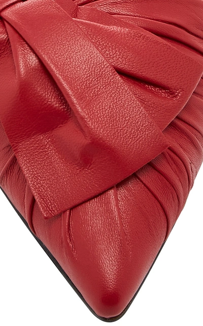 Shop Prada Women's Ballerina Leather Slingback Flat In Red