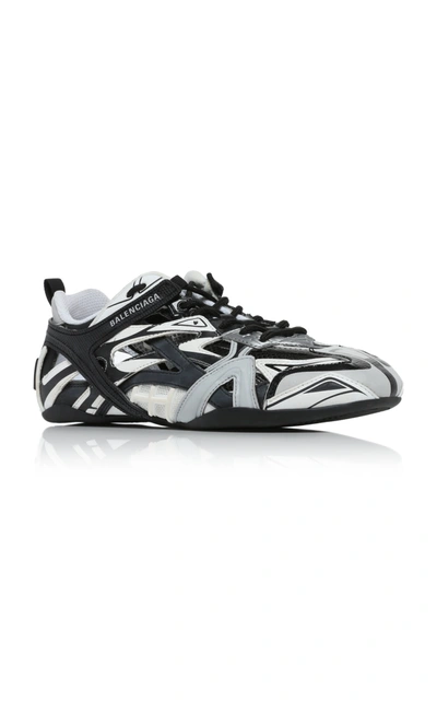 Shop Balenciaga Women's Drive Mesh-inset Rubber And Leather Sneakers In Black,white