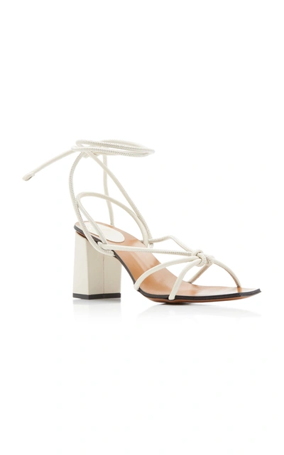 Shop Atp Atelier Andria Leather Sandals In White